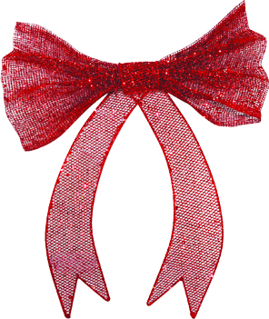 [XQ046-R] 34cm Mesh Bow - Red