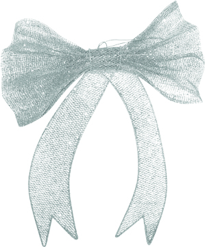 [XQ047-S] 20cm Mesh Bow - Silver