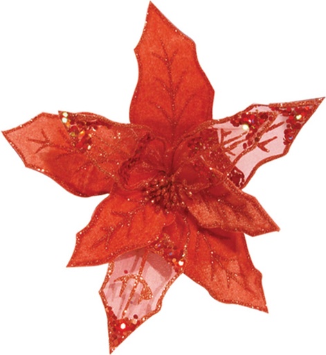 [YI034] 28cm Dia Fabric Flower - Red