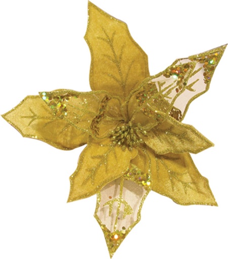 [YI035] 28cm Dia Fabric Flower - Gold