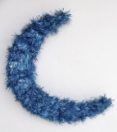 [RM112] 30cm Acrylic Crescent with Tinsel - Blue