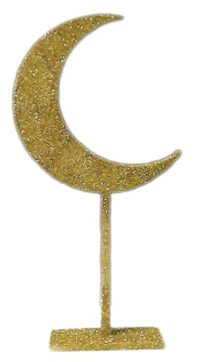 [RM115] 40cm Glittered Acrylic Crescent Centrepiece - Gold