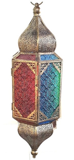 [RM175] 56cm Hanging Black-brushed Gold Lantern
