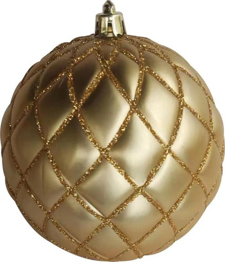 [GT034-GD] 12cm Glittered Matte Ball - Gold