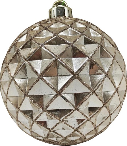 [GT042-CH] 12cm Glittered Diamond Ball - Champagne