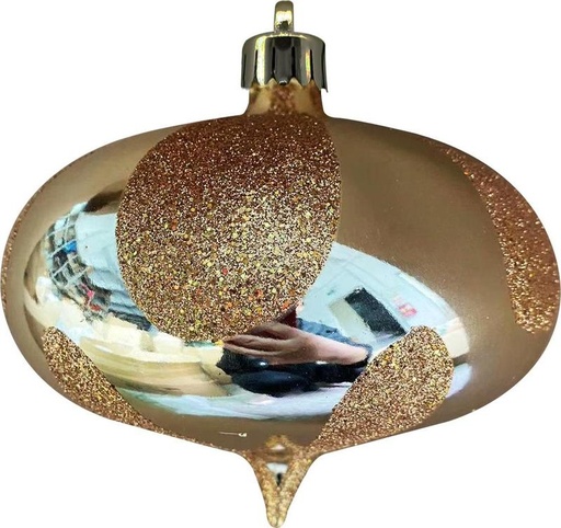 [GT046-GD] 15cm Glittered Shiny Drop - Gold