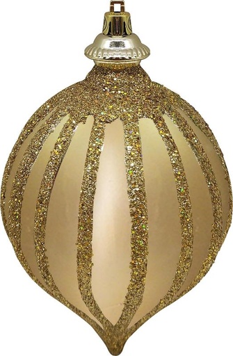 [GT048-GD] 15cm Glittered Matte Drop - Gold