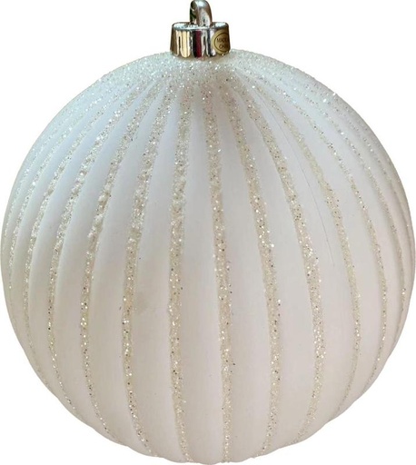 [GT051-W] 20cm Glittered Ball - White