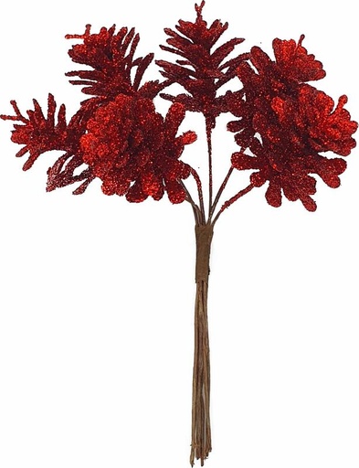 [HQ005-R] 3.5cm Pinecones - Red