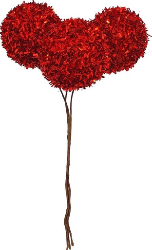 [HQ006-R] 4cm Mini Tinsel Balls - Red
