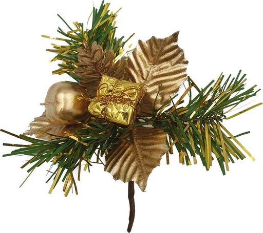 [HQ007-GD] 14cm Christmas Pick - Gold