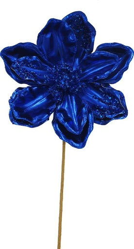[HQ010-B] 20cm Sequined Magnolia - Blue