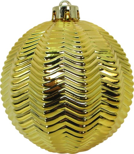 [JN118-GD] 12cm Shiny Ridged Ball- Gold