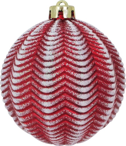 [JN119-R] 12cm Matte Ridged Ball- Red