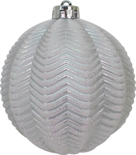 [JN119-S] 12cm Matte Ridged Ball- Silver