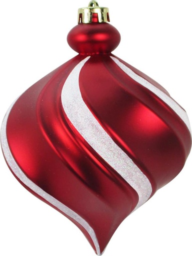 [JN126-R] 20cm Glittered Onion - Red/White
