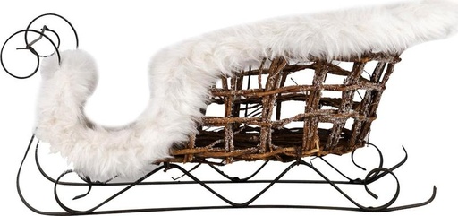 [LJ057] 61cm Wintry Sleigh - White/Brown