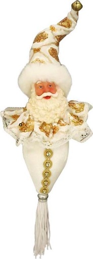 [TP099] 30cm Hanging Santa - White/Gold