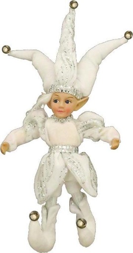 [TP102] 30cm Hanging Jester - White/Silver