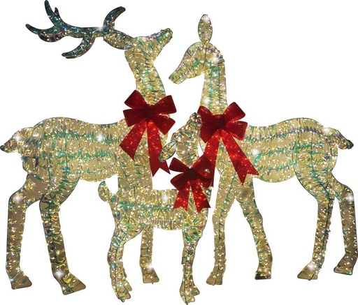 [TX002] 60cm to 100cm Light-Up Family of Reindeer, Warm White