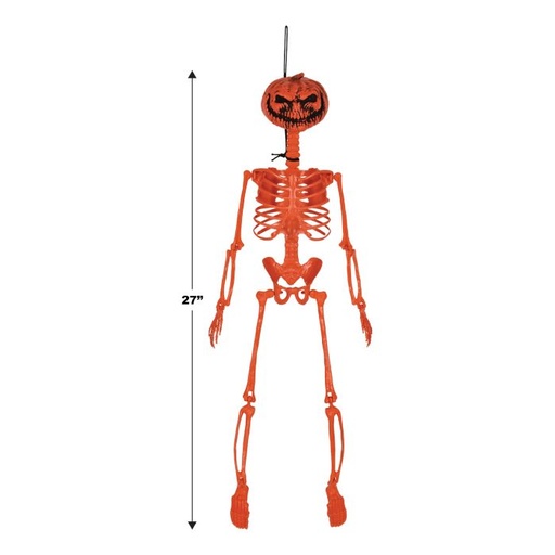 [00843] Plastic Pumpkin Skeleton 27in