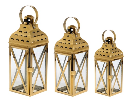 [ZJ001-GD] Set of Gold Lanterns, Sizes: 25cm, 36cm, 50cm