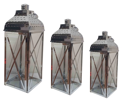 [ZJ001-S] Set of Silver Lanterns, Sizes: 25cm, 36cm, 50cm