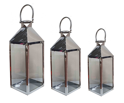 [ZJ002-S] Set of Silver Lanterns, Sizes: 33cm, 47cm, 60cm