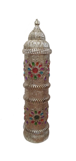 [ZJ009] 106cm Brushed Lantern with Coloured Glass