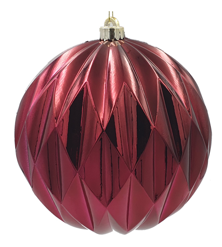 [HT043-BU] 20cm Speckled Diamond Ball - Burgundy