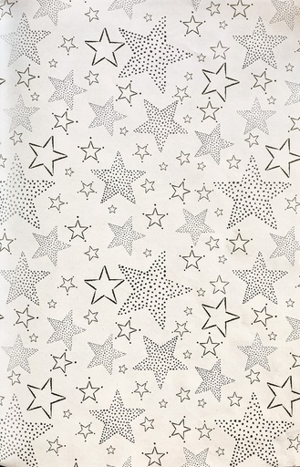 [LI065] 10m x 70cm Printed Gift Wrap - White/Gold/Silver