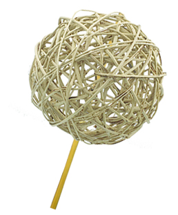[GL049S-15-W] 6cm Lata Ball with 15cm Stem - White