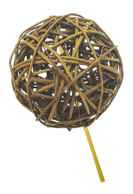 [GL049S-15-NA] 6cm Lata Ball with 15cm Stem - Natural