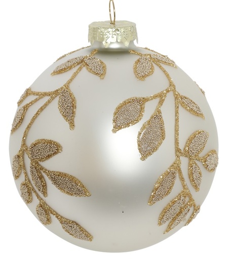 [DS018] 10cm Studded Glass Ball - Silver/Gold