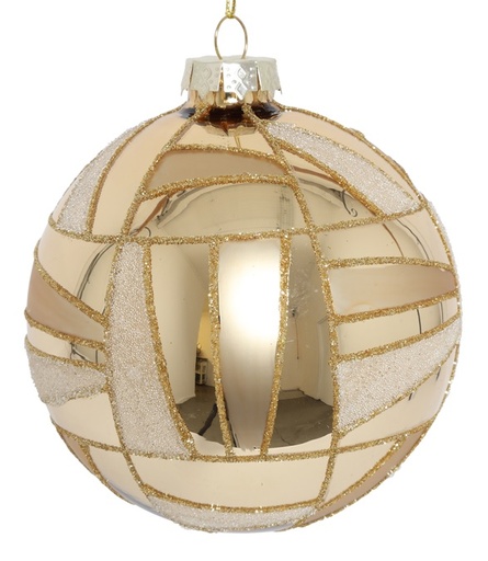 [DS022] 10cm Studded Glass Ball - Gold
