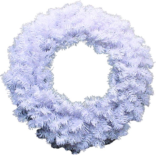 [HY100-24GT] 24" Plain Wreath - White