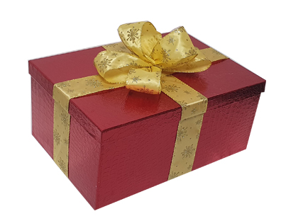 [AB012-L] L:44-50, W:31-35, H:21-25 cm Gift Boxes with Ribbon - Red/Gold 