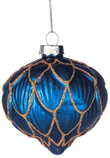 [GW016-C] 6cm Petal Glass Onion - Blue/Gold